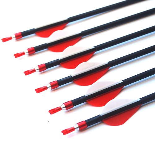 Flechas de carbono de tiro con arco paletas de 2"" SP300 400 compuesto arco recurvo tiro caza - Imagen 7 de 9