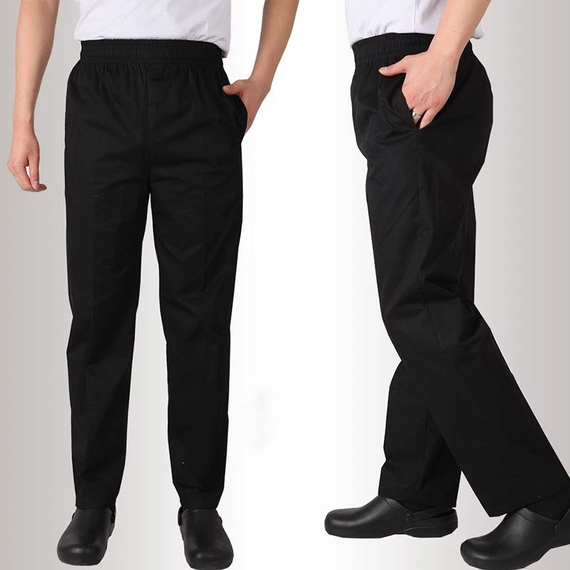 HOT Men Chef Work Pants Kitchen Baggy Trouser Restaurant Black Uniform Pants M-4 - Image 3 of 4
