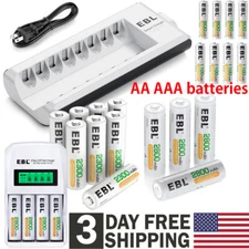 lot AA / AAA Rechargeable Batteries NiMH 1.2V / AA AAA Battery LCD Smart Charger