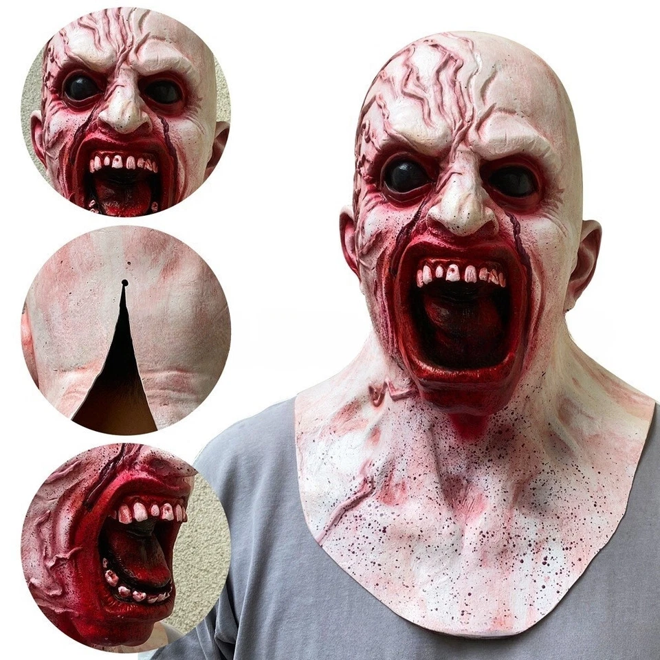 Walking Dead Zombie Walker Scary Horror Mask for Halloween Cosplay Party Costume - Image 4 of 4