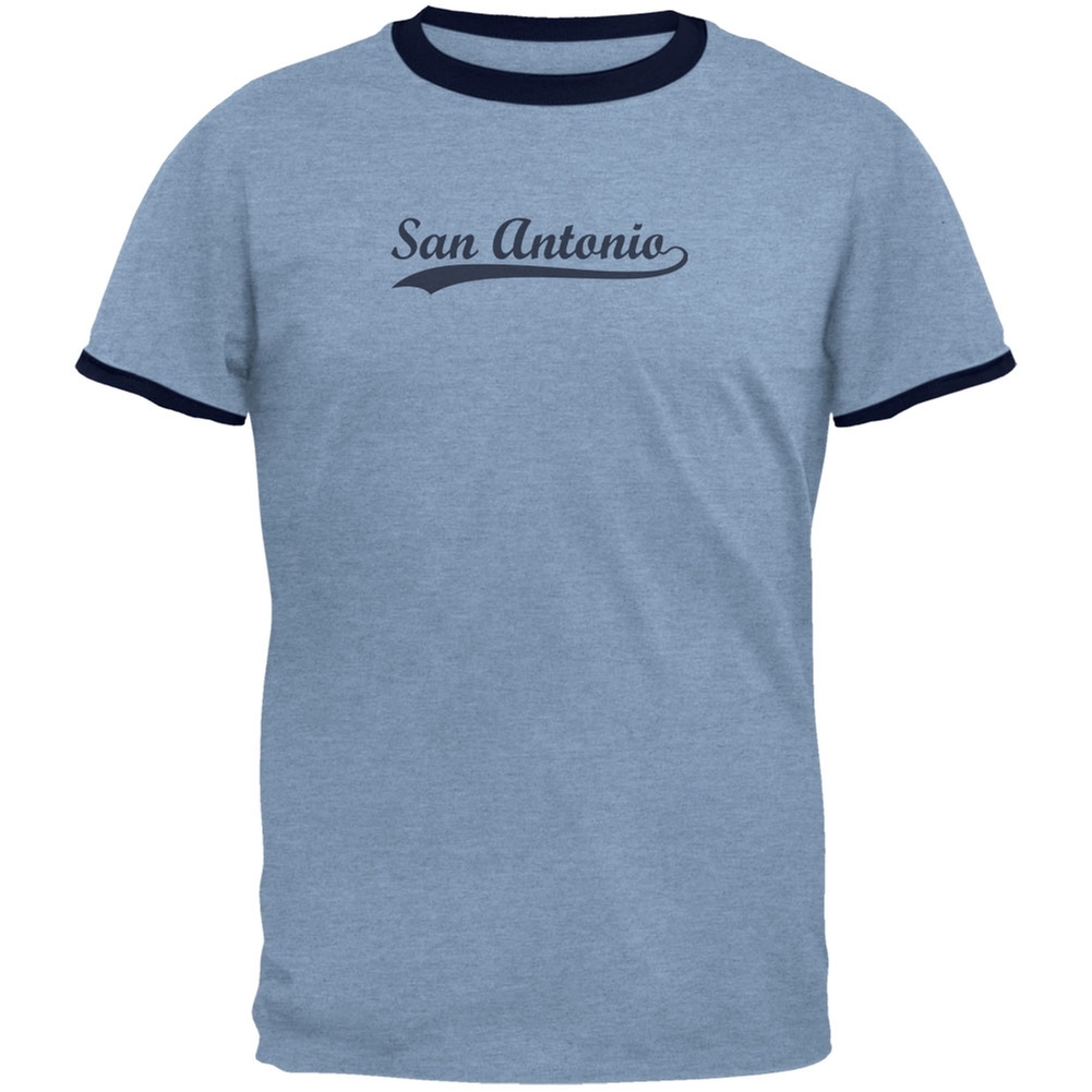 Cities Swoosh Vintage San Antonio Heather Blue Men's Ringer