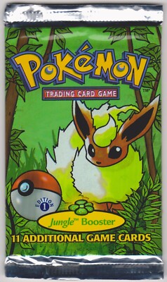 Pokemon 1st Edition Jungle Sealed Booster Pack Flareon artwork