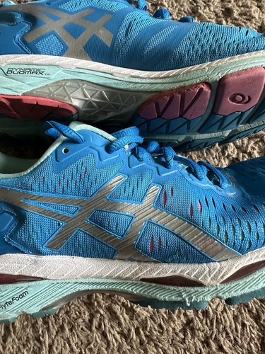 WOMENS ASICS GEL KAYANO 23 RUNNING SHOES SIZE US 8.5 BLUE WHITE - Picture 4 of 8