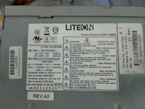 Liteon  PC-Netzteil ATX / Model: PS-5251-8 / 250 Watt