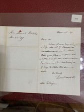 Signed Note By Daniel Webster (14th & 19th US Sec Of State On Dec 25, 1849
