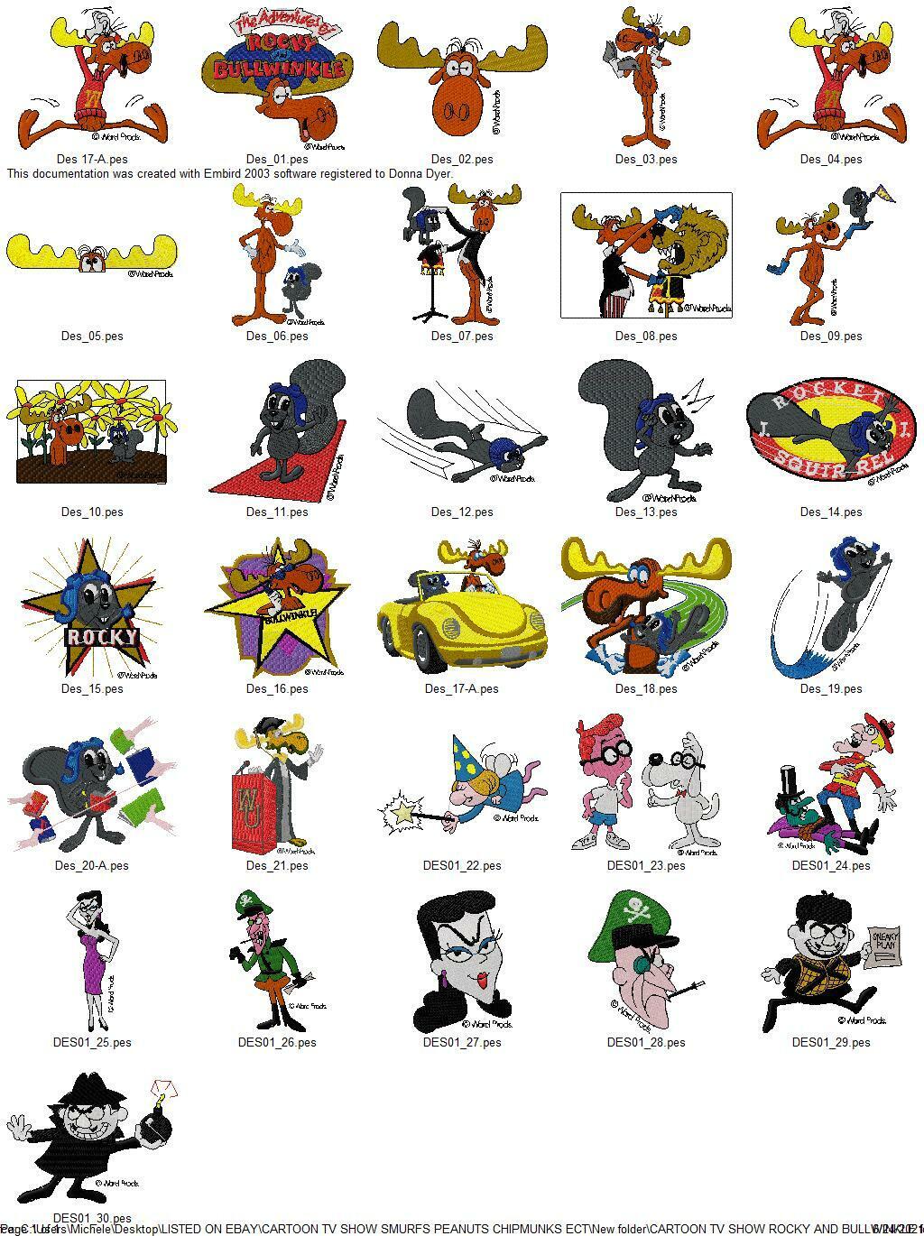60 CARTOON CHARACTERS EMBROIDERY MACHINE DESIGNS COLLECTION PES | eBay