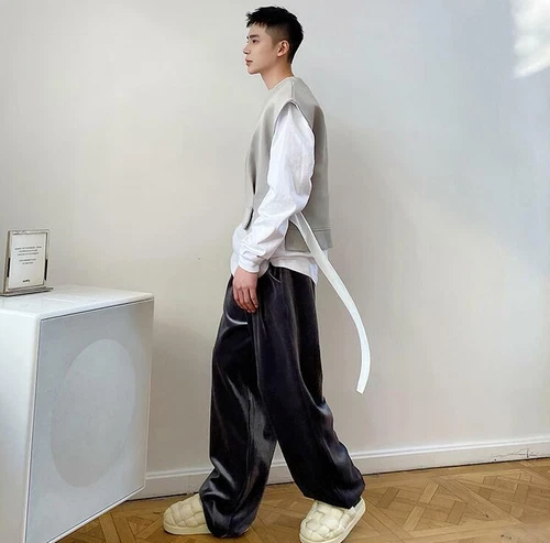 Mens Fashion Kniting Vest Winter Youth Loose Round Collar Sleeveless Casual Tops - Bild 8 von 11