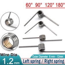 Wire Diameter 1.2mm OD 6 to 12mm Torsion Spring (60° 90° 120° 180) - Select Size