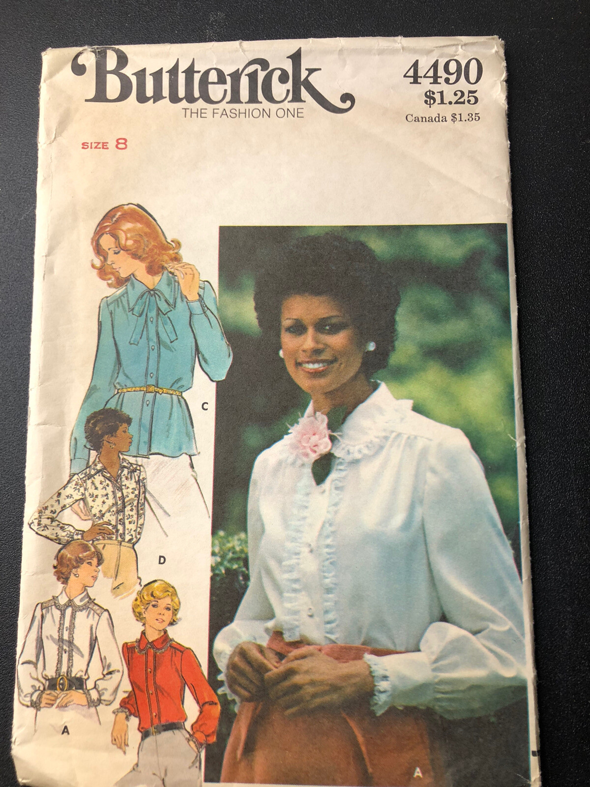 Rare Vintage 1970’s BUTTERICK 4490 Pattern BUTTON FRONT BLOUSE SHIRT TOP Sewing