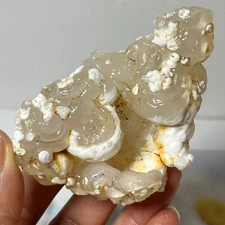 Natural White Chalcedony Flower Dream Agate Crystal Quartz Healing uu24