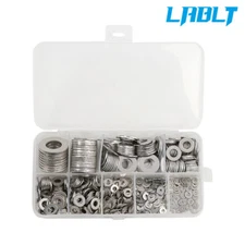 LABLT 600Pack 304 Stainless Steel Flat Washer Washers Assortment Set Value Kit