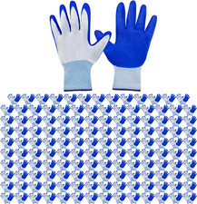 144 Pairs Breathable Rubber Coated Gardening Gloves for Men & Women