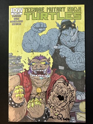 Teenage Mutant Ninja Turtles #28 Signed Sketch Pitarra RI IDW 1st 2013 TMNT NM
