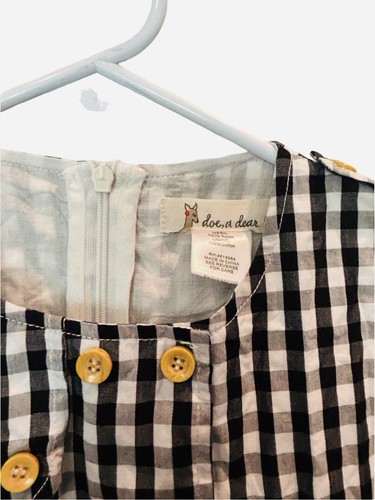 doe a deer Girls Dress Size 5T Sleeveless Black White Checked Tulle Tutu EUC - Picture 3 of 7