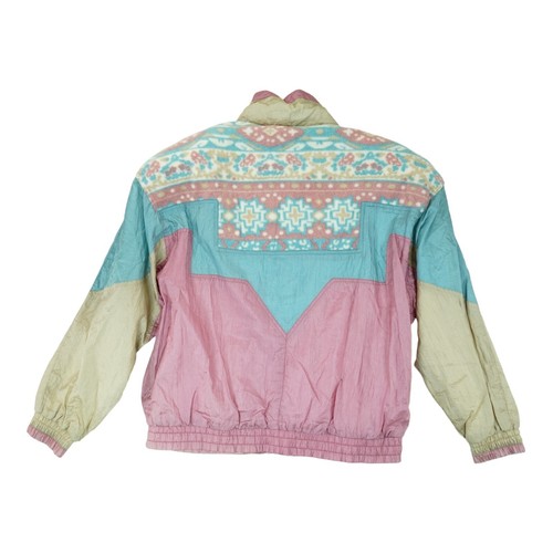 Vintage Active Stuff Fleece Panel Jacket Windbreaker ~ Abstract Colorblock - Picture 2 of 5
