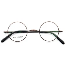 Pure Titanium Vintage Round Eyeglass Frames Full Rim unisex Glasses Rx able
