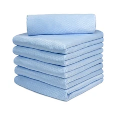 6pcs Microfiber Auto Glass Window Mirror Cleaning Detailing Towels 15"x18" Blue