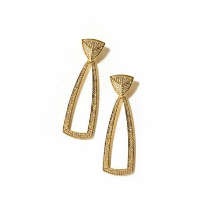 House of Harlow 1960 Mesa Door Knocker Earrings Nicole Richie Rachel Zoe Gold