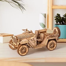 ROKR 3D Wooden Puzzle Model Kits for Jeep Cars Mechanical Construciton Craft