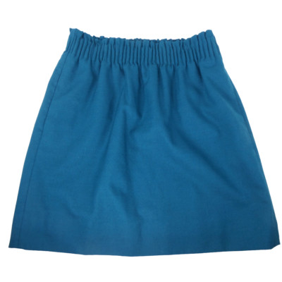 J. Crew Teal Blue Green Sz 0 Wool Blend Elastic High Waist Mini Skirt Pockets