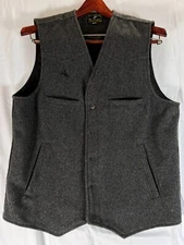 Wyoming Traders Men’s 100% Virgin Wool Lined Gray Vest Size  M Western Cowboy