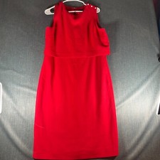 Ann Taylor Womens Maxi Dress Size 12T Red Round Neck Keyhole Back Sleeveless