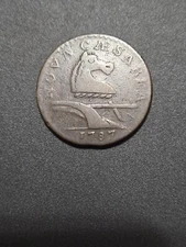 1787 New Jersey Copper No Plow Sprig Outlined Shield F/VF Maris-64T W-5380 H61