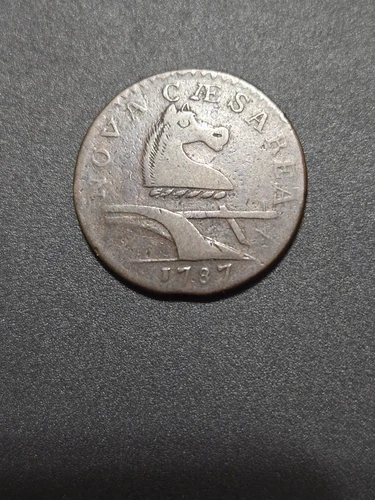 1787 New Jersey Copper No Plow Sprig Outlined Shield F/VF Maris-64T W-5380 H61