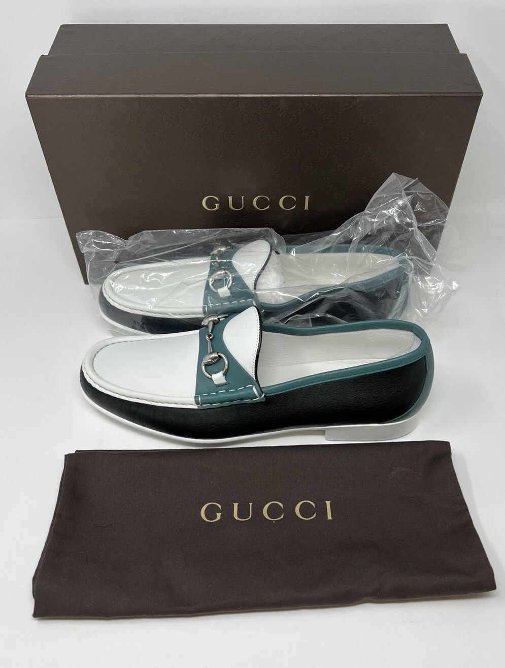 Mocassin mocassin homme neuf authentique Gucci cuir Horsebit 337060 AYO70 taille 9