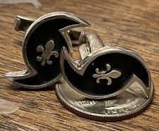 LG898CL Fleur De Lis with Hurricane .925 Sterling Silver Cufflinks