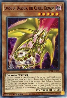 Yugioh! Curse of Dragon, the Cursed Dragon - MP21-EN098 - Common - 1st Edition N