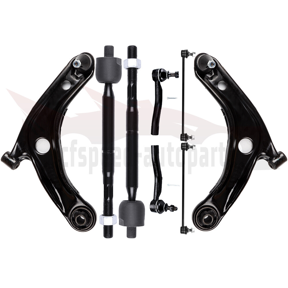 8pc Front Suspension Kit for 07-08 Toyota Yaris - Tie Rods Control Arms Sway Bars
