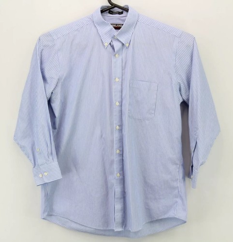 Kirkland Signature Shirt Size 16.5 32/33 Mens Button Down LS Multicolor Striped