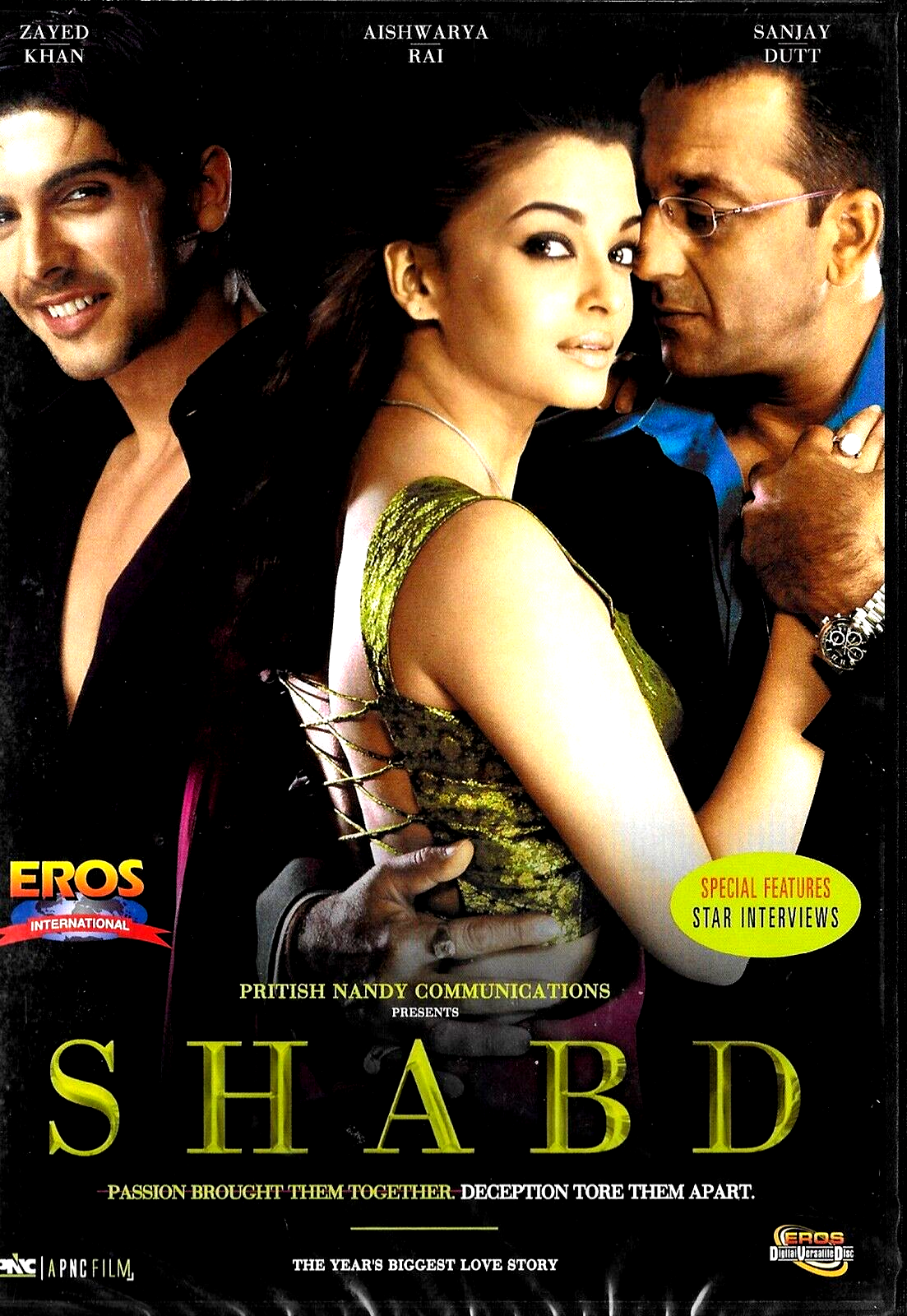 SHABD - SANJAY DUTT, AISHWARYA, ZAYED KHAN -NEW EROS BOLLYWOOD DVD -ENGLISH SUBS