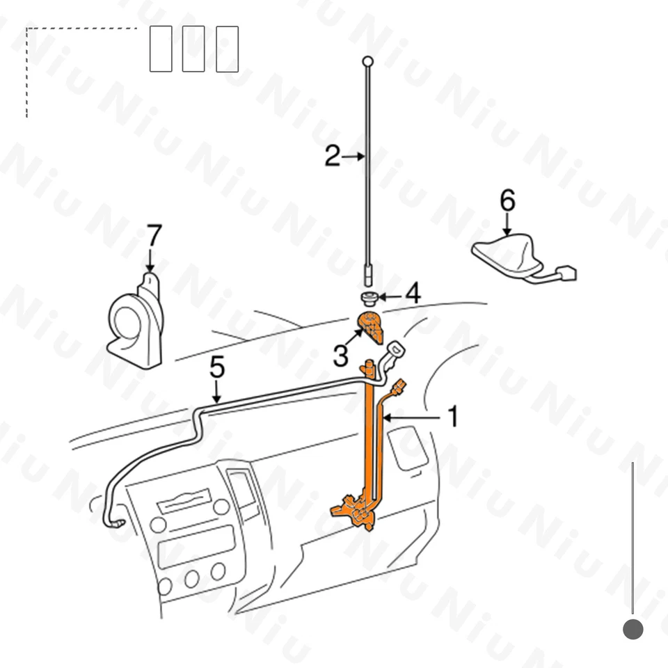 Antenna Base Assembly W/Holder Fit for 2005-2015 Toyota Tacoma - Image 3 of 4