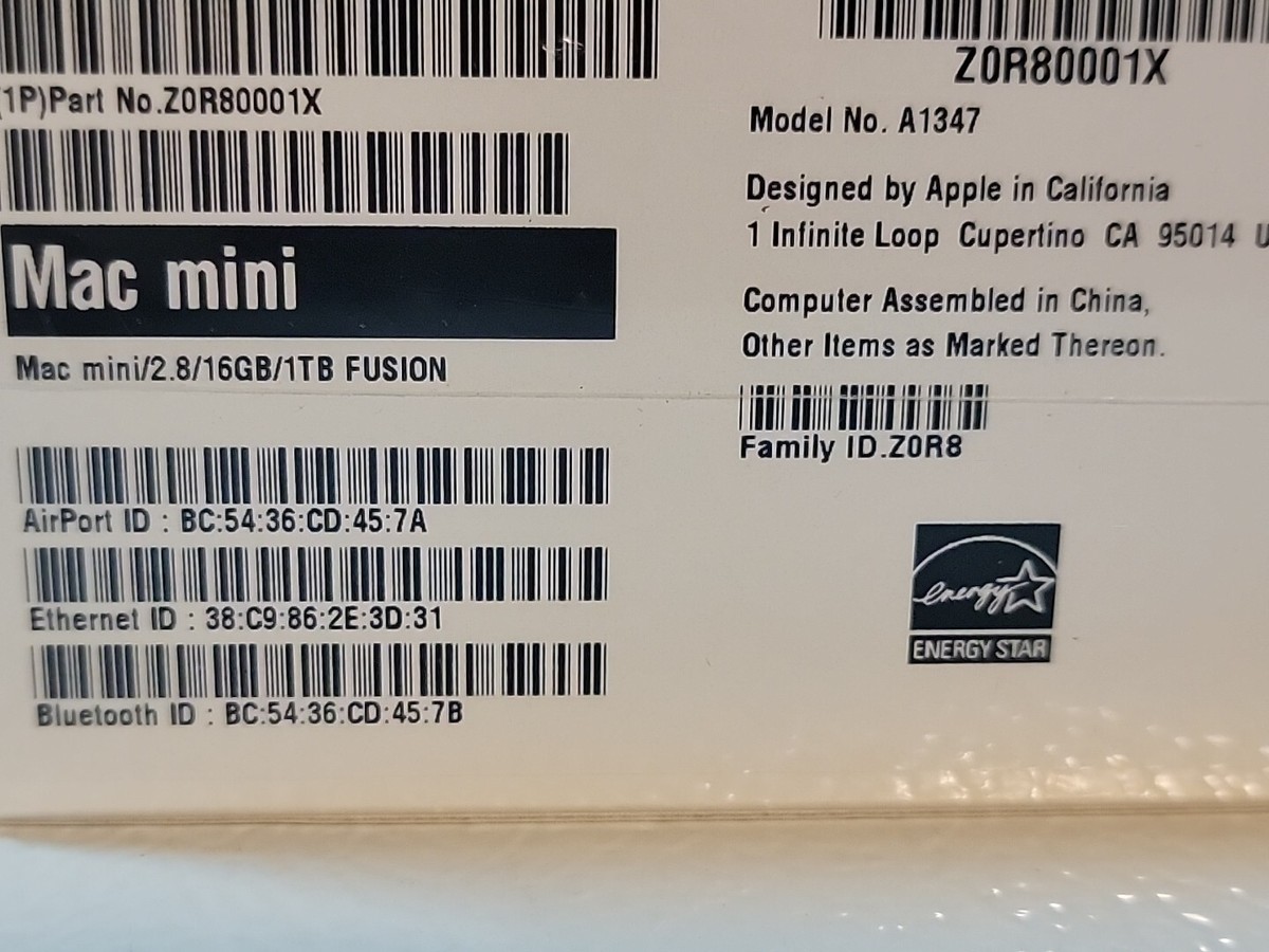 Mac Mini A1347 Intel I5 2.8/16gb/1TB Z0R80001X [Still Wrapped] | eBay