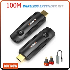 100M Wireless HDMI Video Transmitter Receiver Extender Fr Camera Laptop PC To TV