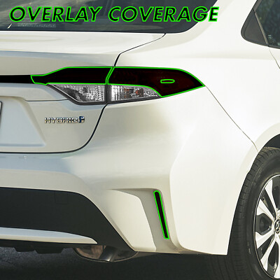 Taillight Tint Smoke Vinyl Tint Overlay For 2020-2025 Toyota Corolla Sedan Tail Lights – Turn Signal & Reverse Light Cover Tint Film