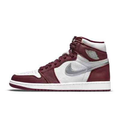 Air Jordan 1 Retro High OG Bordeaux Metallic Silver-White US14 EU48.5