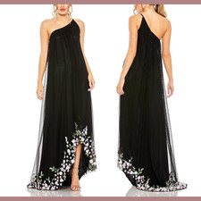 NWT Mac Duggal [ 14 ] 9236 One Shoulder Trapeze Embellished High Low Gown #J427