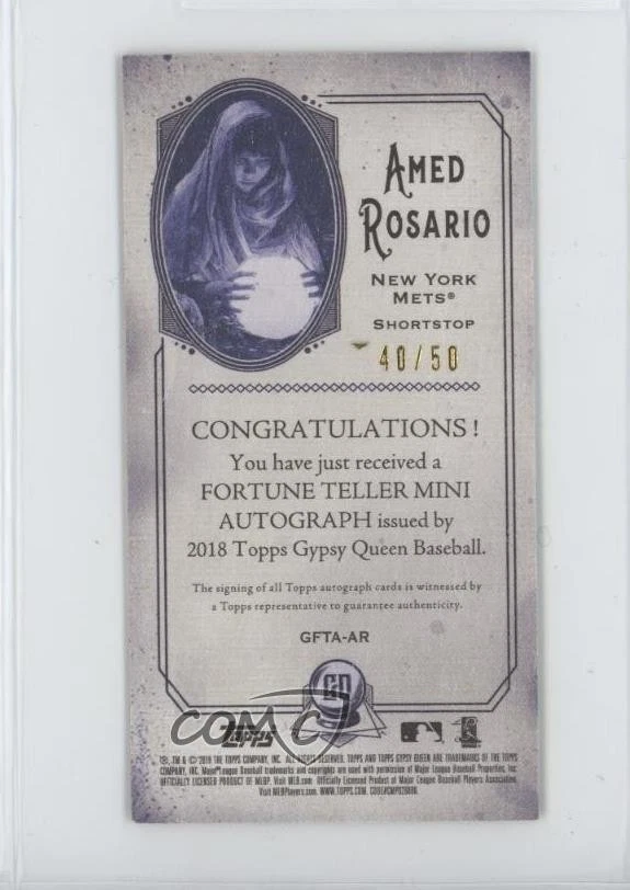 2018 Topps Gypsy Queen Fortune Teller Mini /50 Amed Rosario Rookie Auto RC - Image 2 of 2