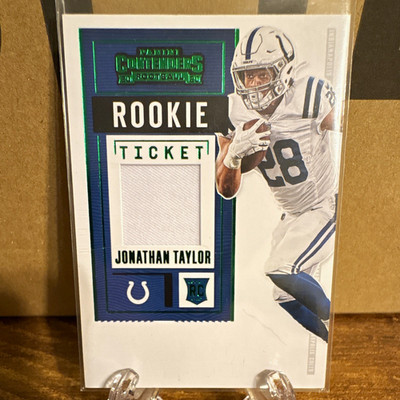 Panini 2020 Contenders Jonathan Taylor #RTS-JTA RC Rookie Ticket Swatches Colts