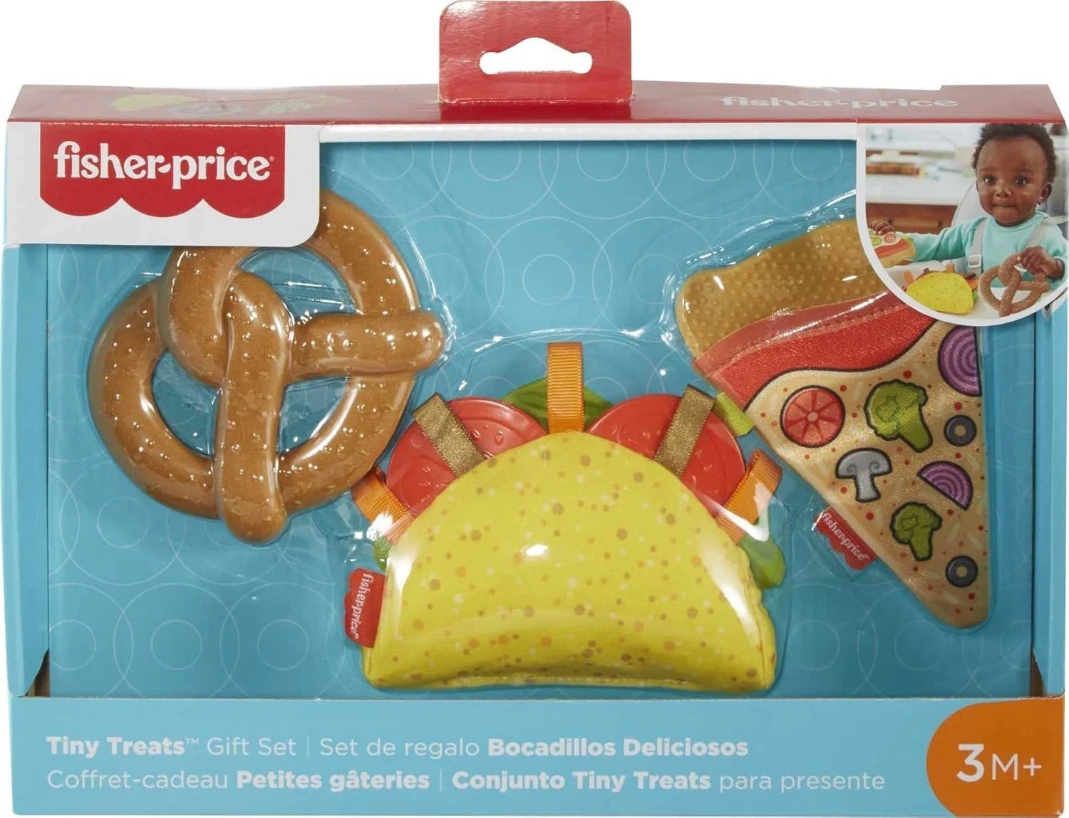 Fisher Price Tiny Treats 3 Piece Teether Gift Set Food Themed Baby Toys