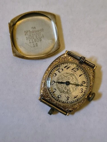 Antique Vintage Elgin 14K Solid Gold Watch Face Non Running