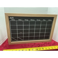 Wood Frame Monthly Calendar Chalkboard Wall Decor Black Board Planner 16x10