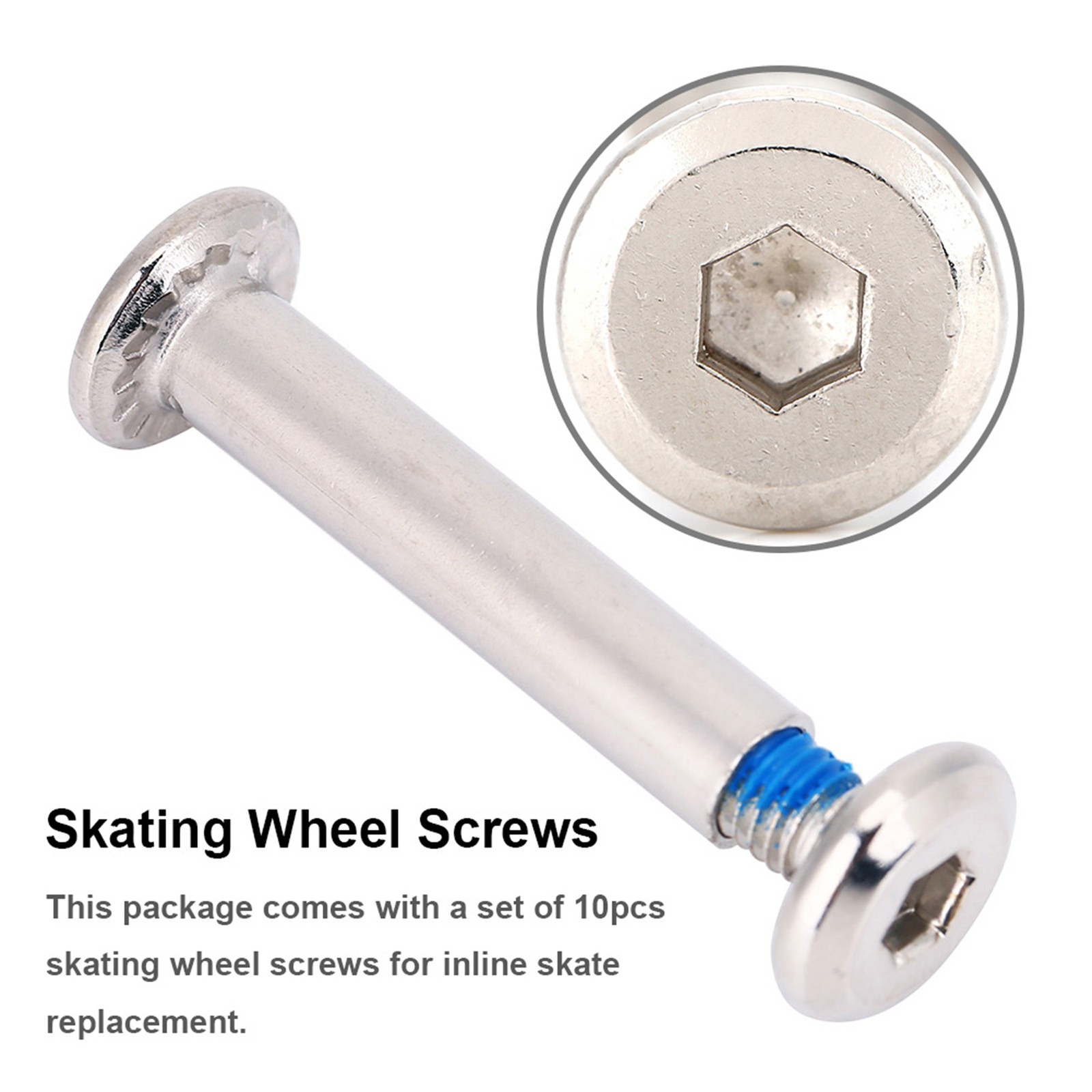 :10pcs Inline Skate Replacement Skating Screws Fittings Skates Wheel Axles