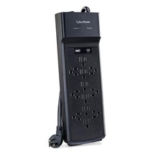 CyberPower CSP1206UC Surge Protector, 3000J, 12 Outlets, 1 USB-A, 1 USB-C, 6 Foo