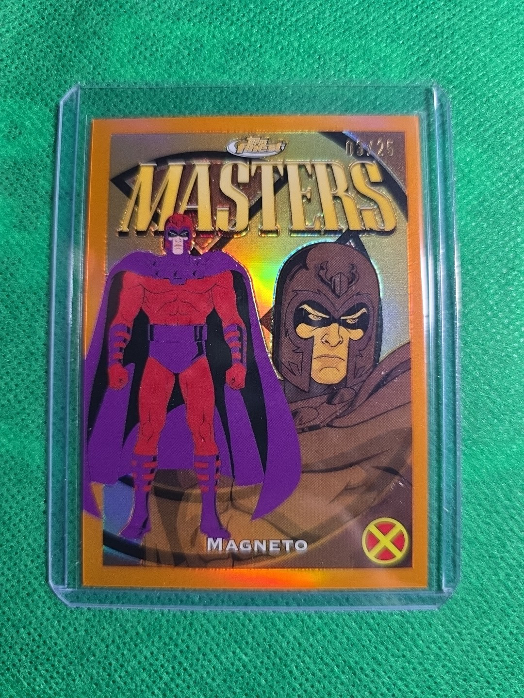 2025 Topps Finest X-Men '97 Masters Magneto Orange Refractor #86 /25 Masters