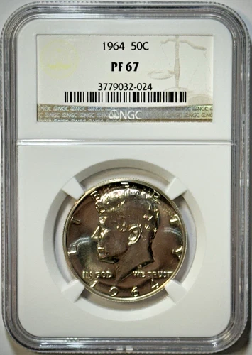 1964 Kennedy Proof Half 50c Coin - NGC PF 67