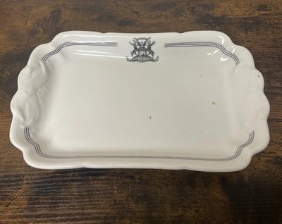 Michigan State Crest Crowley s Department Store Detroit Antique Ironstone Plate